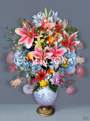 Still Life Against Grey Background